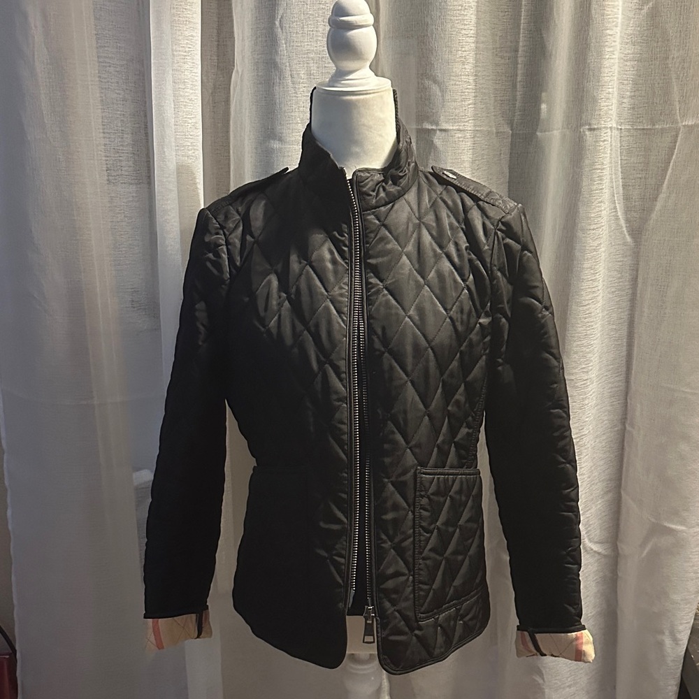 EUC Burberry Brit black women's M Jacket (does not fully zip)